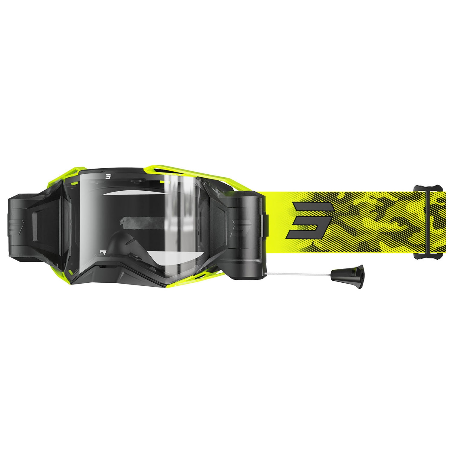 Motokrosové brýle Shot Lite Roll-Off Patrol fluo žluté s čirým plexi
