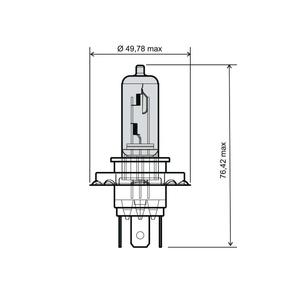 Žárovka RMS 246510050 12V 60/55W, H4 modrá