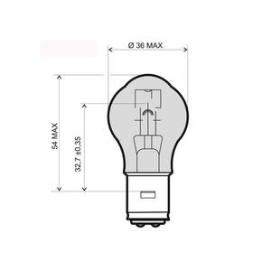 Žárovka RMS 246510315 12V 35/35W, S2 BA20D bílá