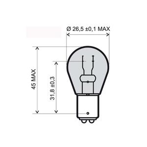 Žárovka RMS 246510375 12V 21/5W, BAY15D červená