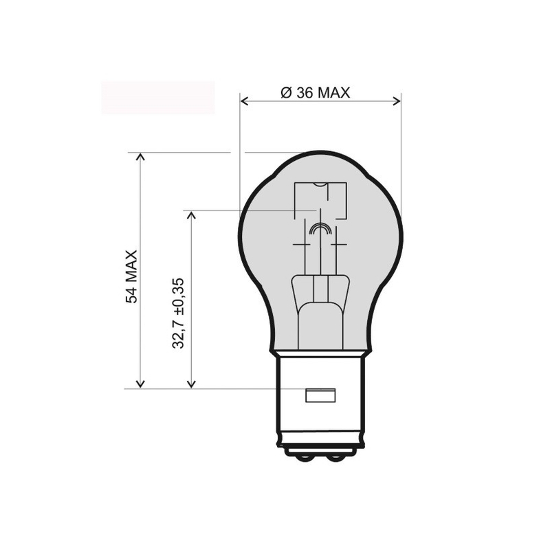 Žárovka RMS 6V 25/25W, ba20d bílá