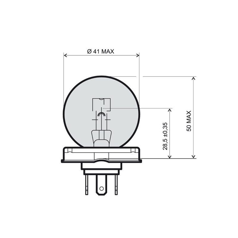 Přední světlo RMS P45T 12V 45/40W