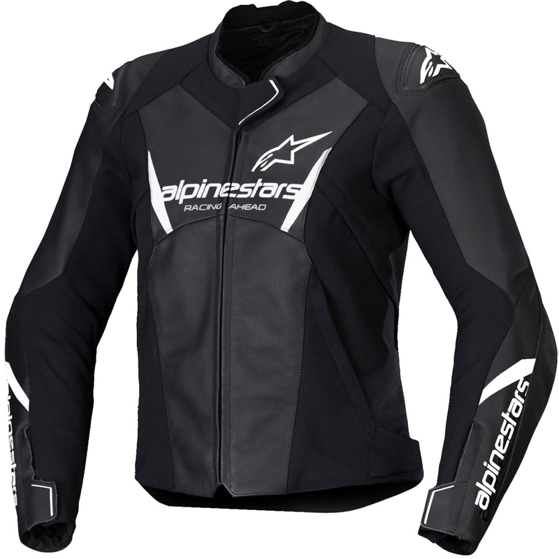 Dámská kožená bunda na motorku Alpinestars Stella Faster 3 černo-bílá
