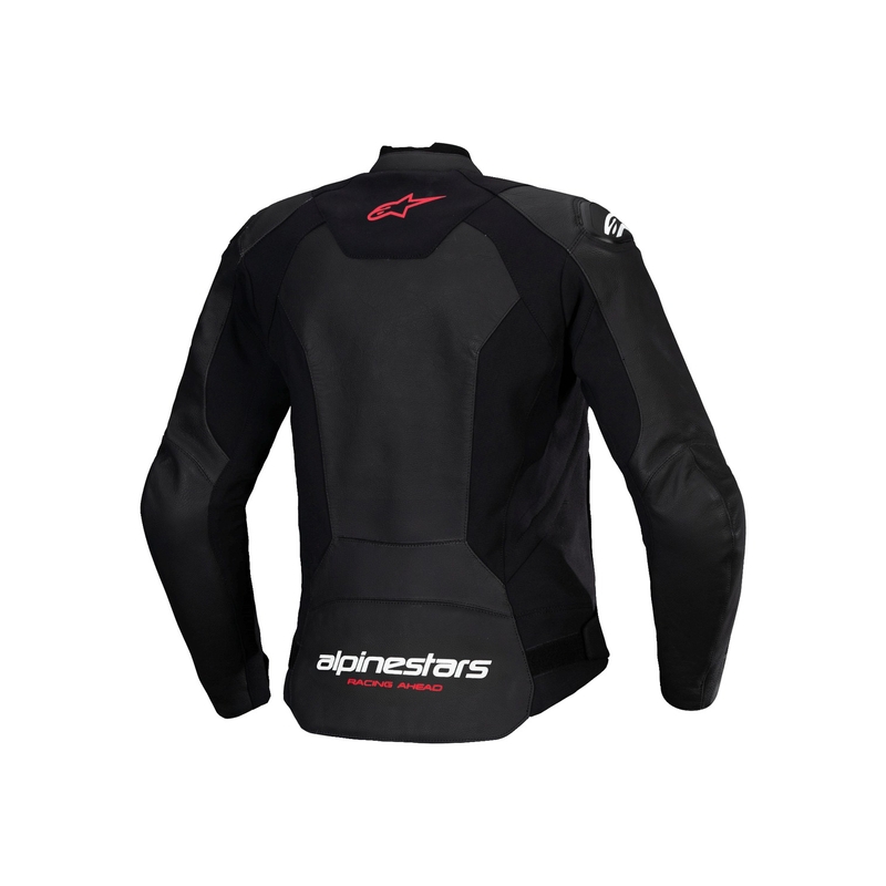 Dámská kožená bunda na motorku Alpinestars Stella Faster 3 černo-bílo-fluo červená