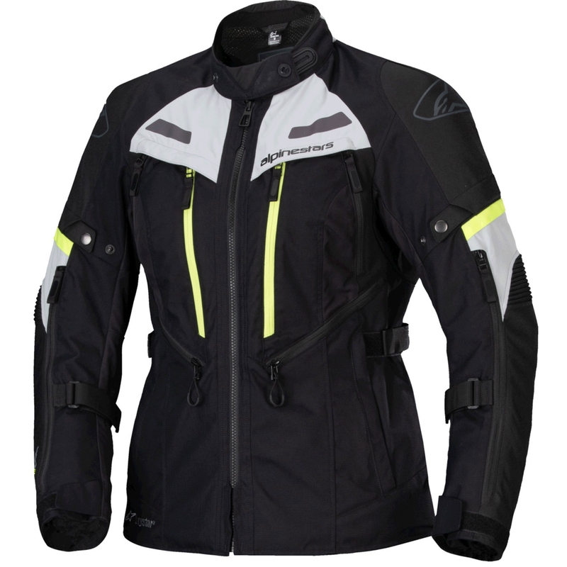 Dámská bunda na motorku Alpinestars Stella Bogota PRO Drystar černo-šedo-fluo žlutá