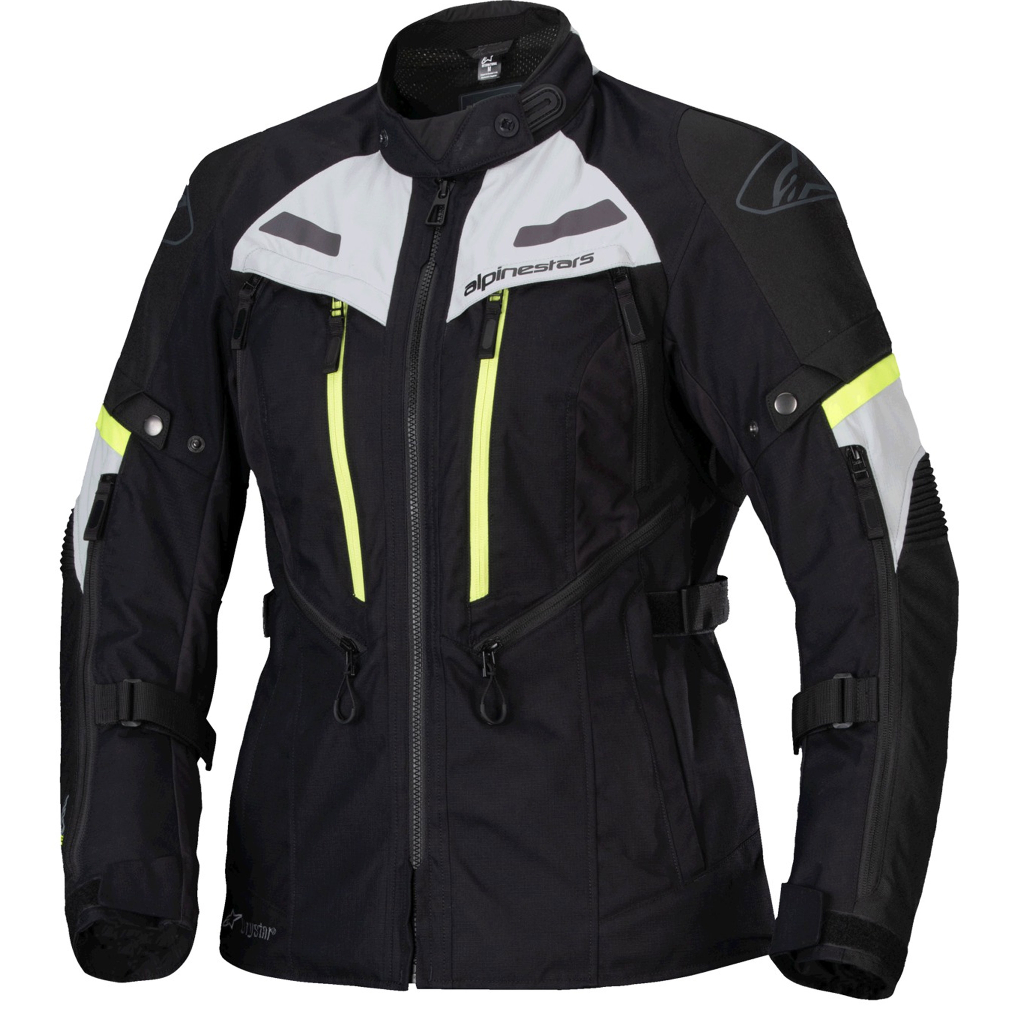 Dámská bunda na motorku Alpinestars Stella Bogota PRO Drystar černo-šedo-fluo žlutá Velikost: S