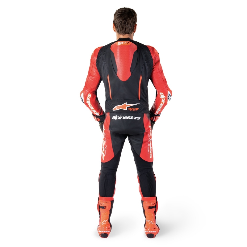Jednodílná kožená kombinéza Alpinestars GP-R7 Tech-Air ready/kompatibilní černo-červená