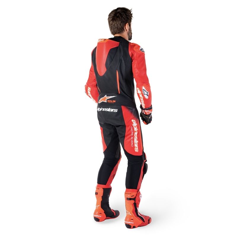 Jednodílná kožená kombinéza Alpinestars GP-R7 Tech-Air ready/kompatibilní černo-červená