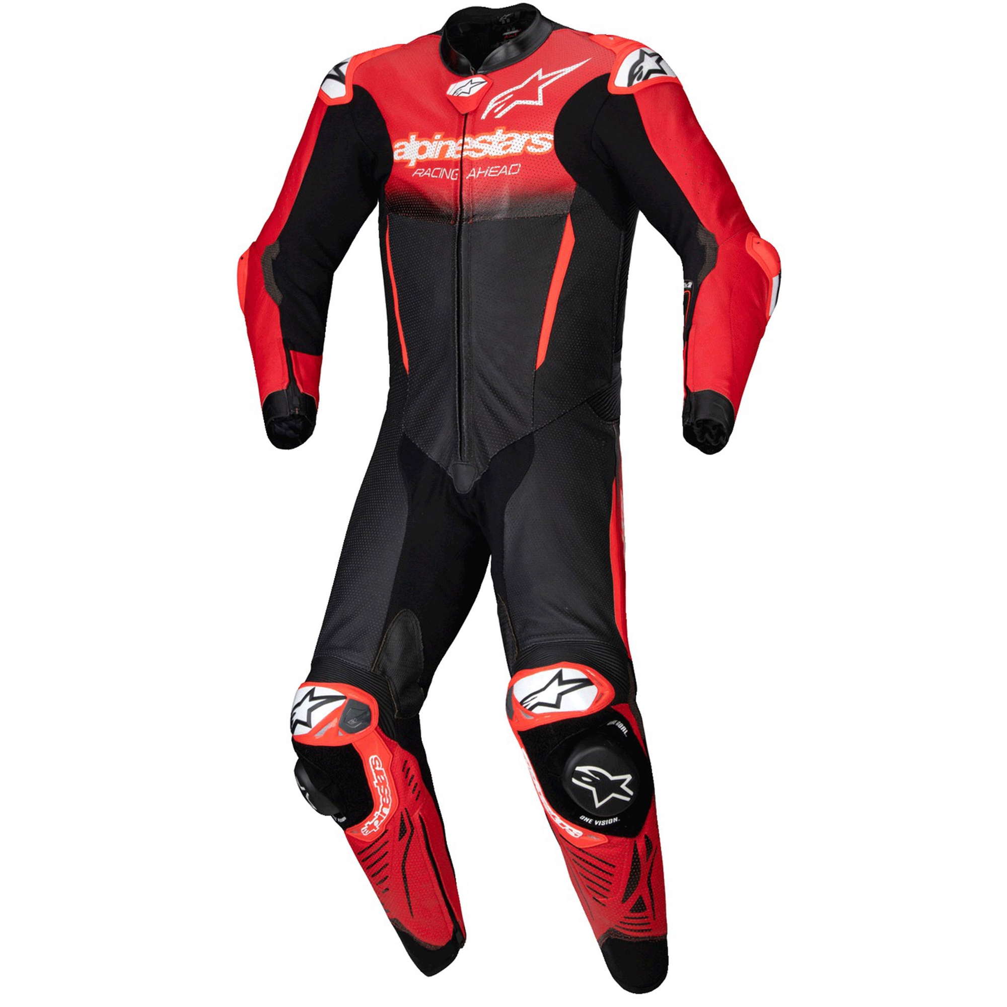 Jednodílná kožená kombinéza Alpinestars GP-R7 Tech-Air ready/kompatibilní černo-červená Velikost: 44