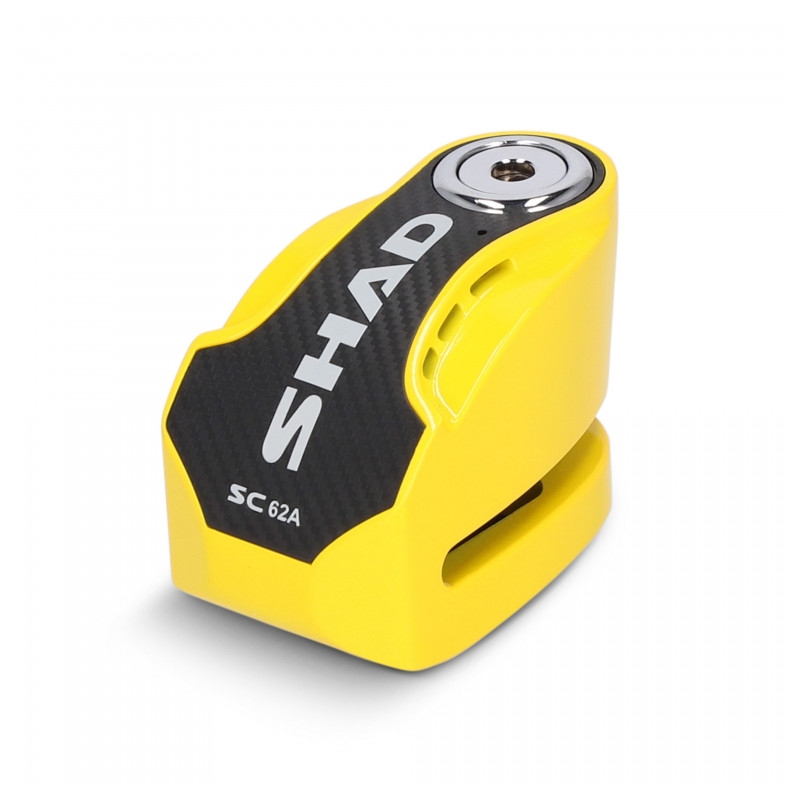 Zámek na kotouč s alarmem SHAD SC62A žlutá pin 10mm