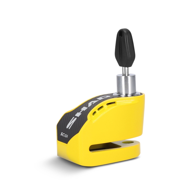 Zámek na kotouč s alarmem SHAD SC62A žlutá pin 10mm
