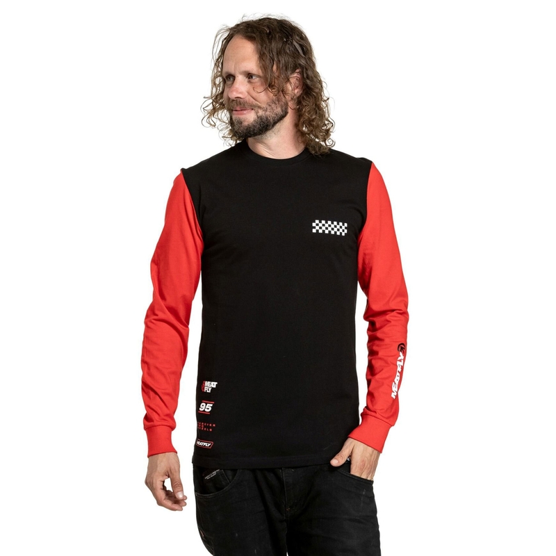 Tričko s dlouhým rukávem Meatfly Appex černo-červené