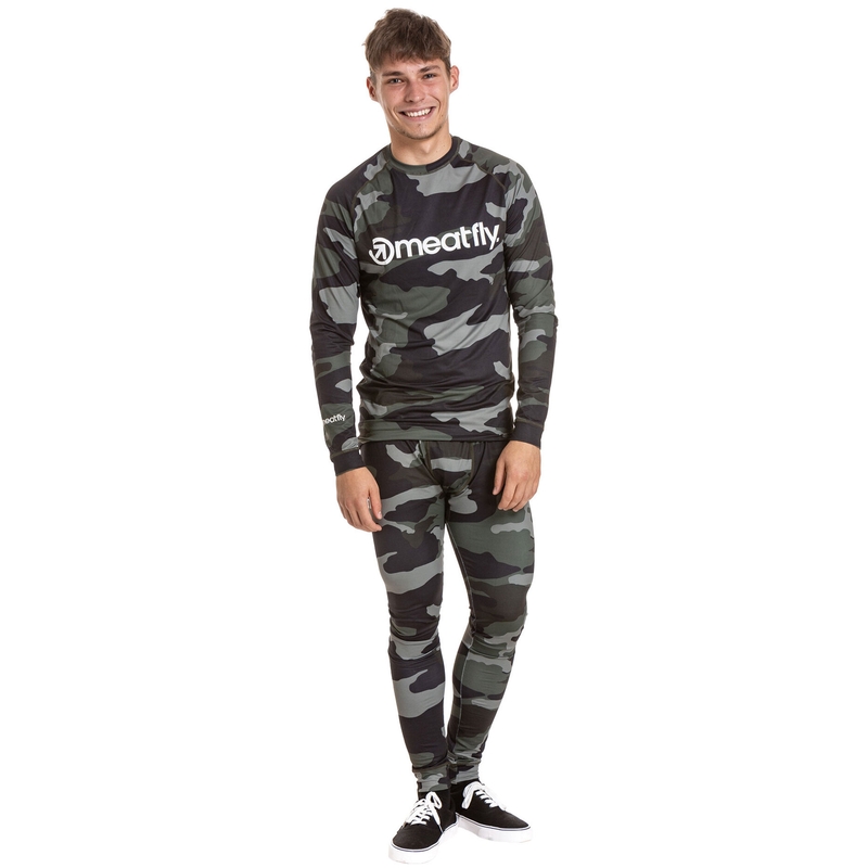 Termo spodky Meatfly Sloan camo olivově zelené