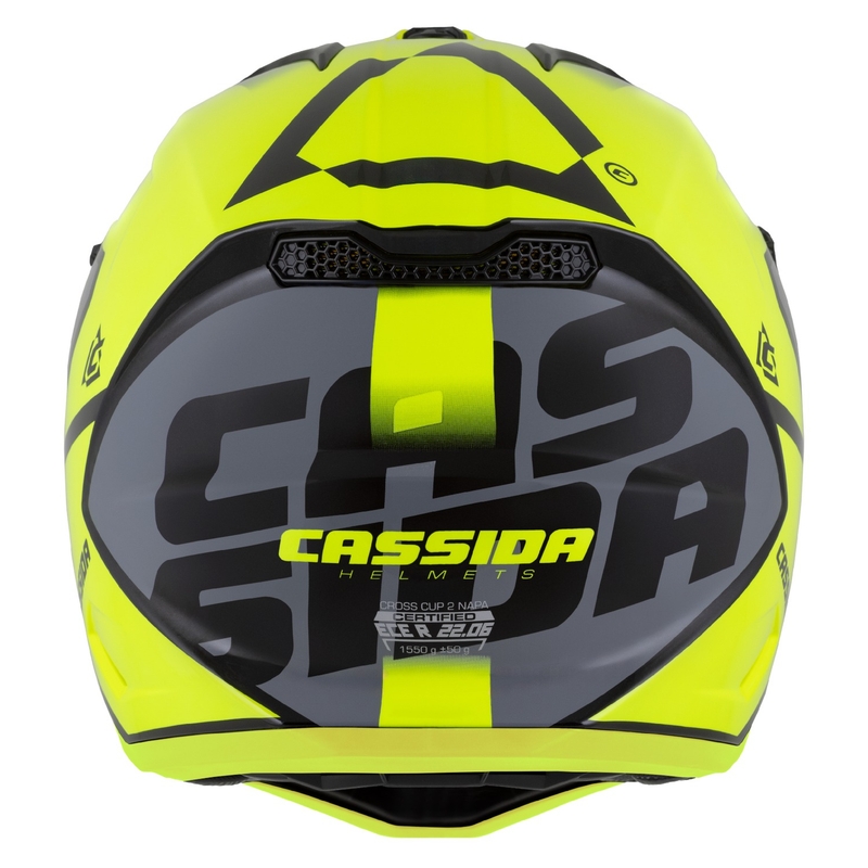 Motokrosová helma na motorku Cassida Cross Cup 2 Napa fluo žluto-černo-perleťově šedá