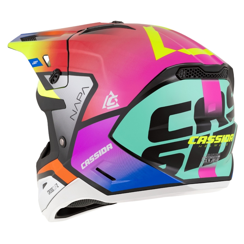 Motokrosová helma na motorku Cassida Cross Cup 2 Napa perleťová multicolor