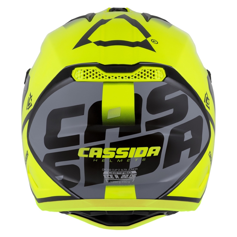 Dětská motokrosová helma na motorku Cassida Cross Cup 2 Napa fluo žluto-černo-šedě perleťová