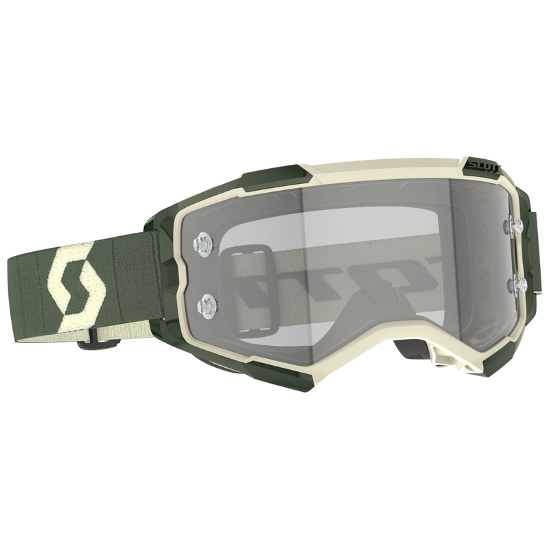 Motokrosové brýle SCOTT Fury LS khaki s šedým plexi