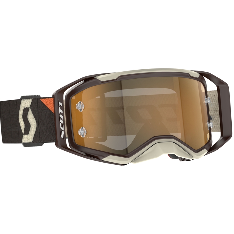 Motokrosové brýle SCOTT Prospect 2.0 AMP tmavě hnědo-béžové se zlatým plexi
