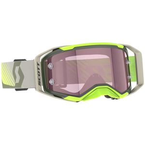 Motokrosové brýle SCOTT Prospect 2.0 AMP khaki-fluo žluté s růžovým plexi