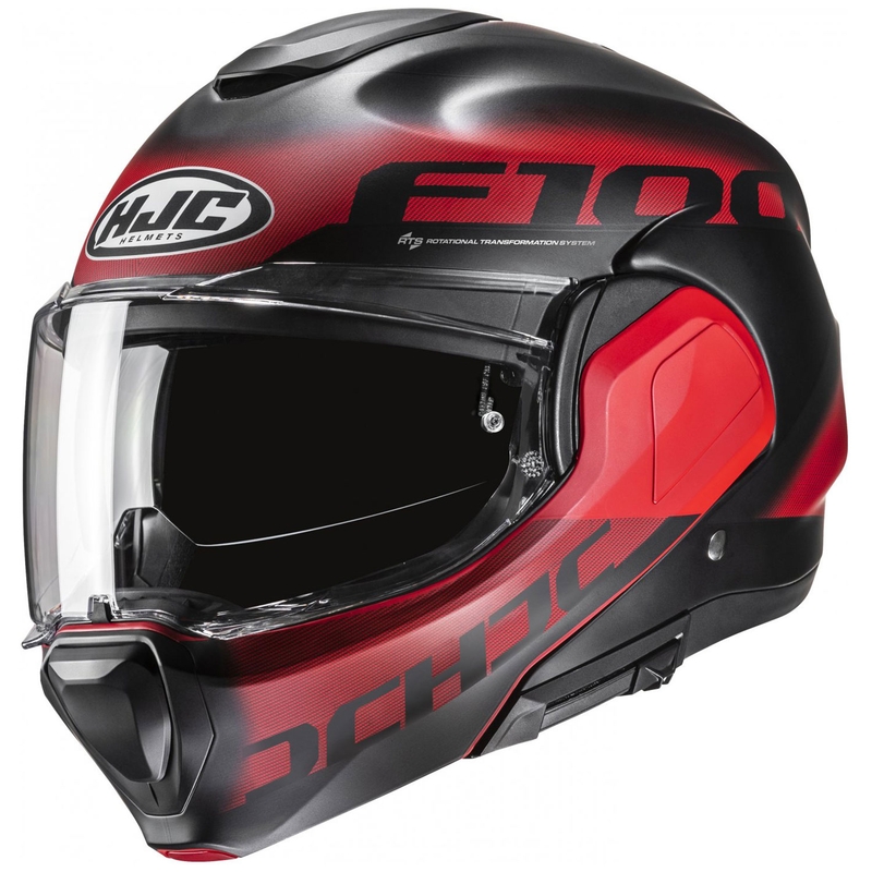 Překlápěcí helma na motorku HJC F100 Hetal MC1SF černo-červená