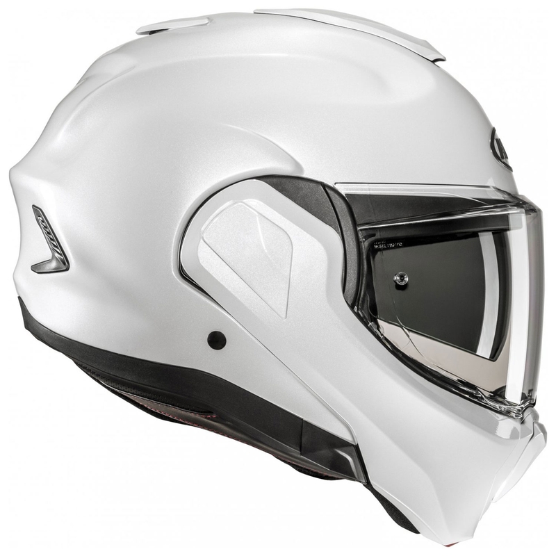 Překlápěcí helma na motorku HJC F100 Solid perleťově bílá