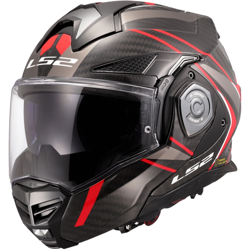 Překlápěcí helma na motorku LS2 FF901 Advant X C Future II černo-červená