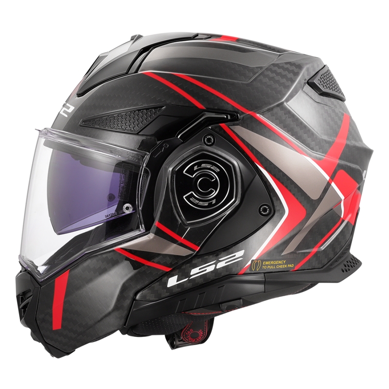 Překlápěcí helma na motorku LS2 FF901 Advant X C Future II černo-červená