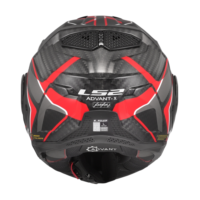 Překlápěcí helma na motorku LS2 FF901 Advant X C Future II černo-červená