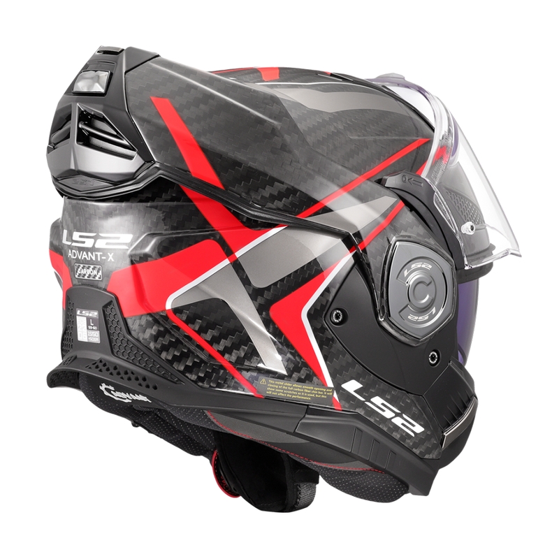 Překlápěcí helma na motorku LS2 FF901 Advant X C Future II černo-červená