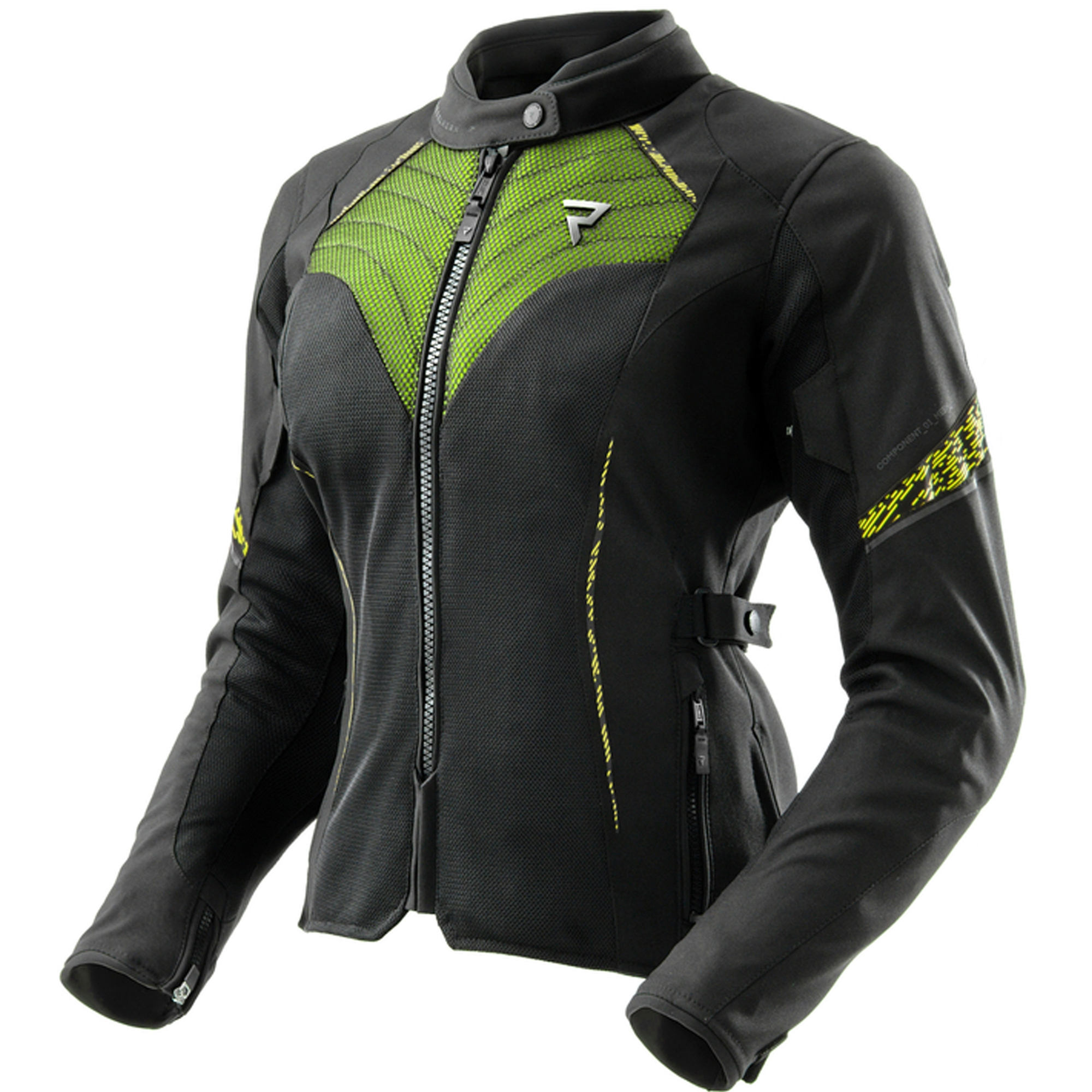 Dámská bunda na motorku Rebelhorn Jax černo-fluo žlutá Velikost: XL