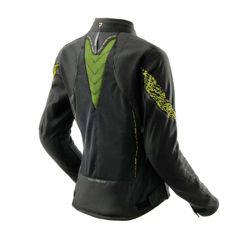 Dámská bunda na motorku Rebelhorn Jax černo-fluo žlutá
