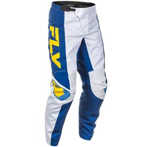 Motokrosové kalhoty FLY Racing F-16 bílo-modro-žluté