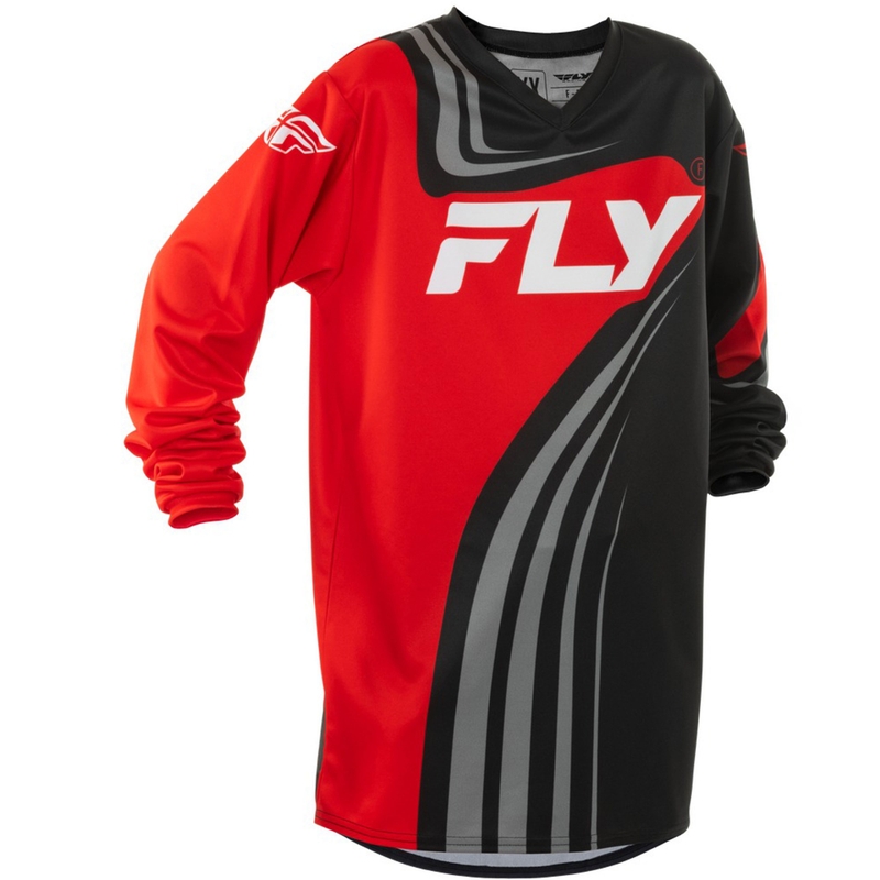 Dětský motokrosový dres FLY Racing F-16  černo-červeno-bílý