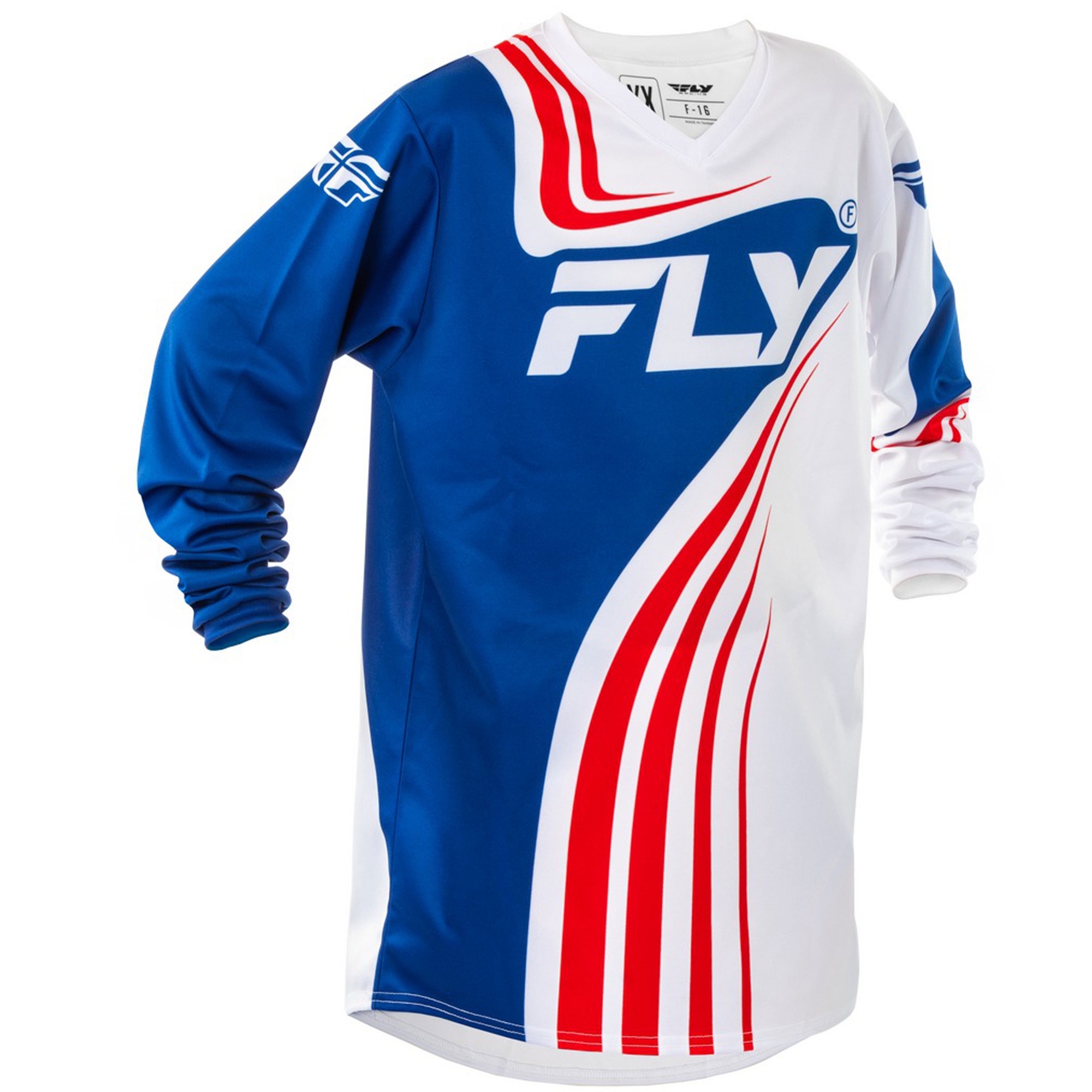 Dětský motokrosový dres FLY Racing F-16 červeno-bílo-modrý Velikost: M