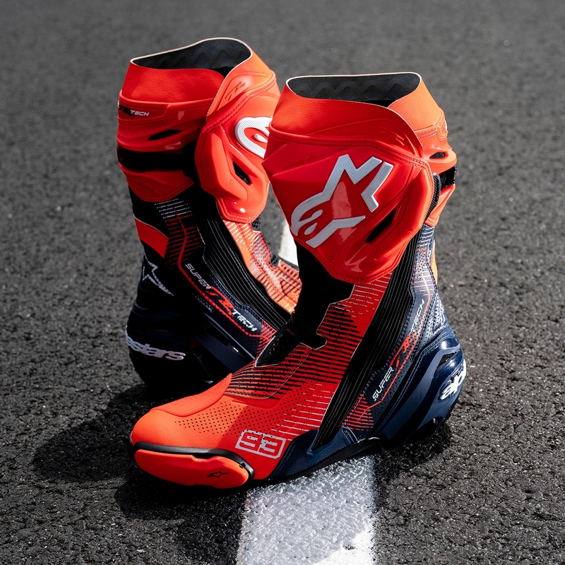 Boty na motorku Alpinestars Supertech R Vented limitovaná edice MM93 Marc Marquez fluo červeno-modro-černé