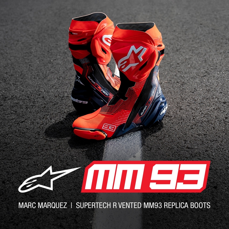 Boty na motorku Alpinestars Supertech R Vented limitovaná edice MM93 Marc Marquez fluo červeno-modro-černé