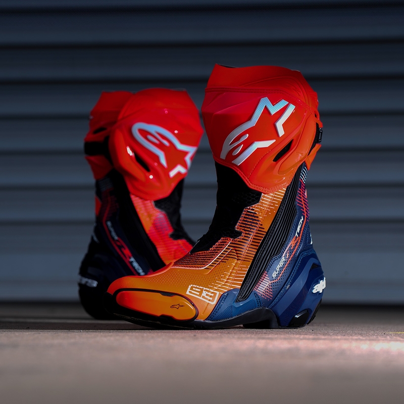 Boty na motorku Alpinestars Supertech R Vented limitovaná edice MM93 Marc Marquez fluo červeno-modro-černé