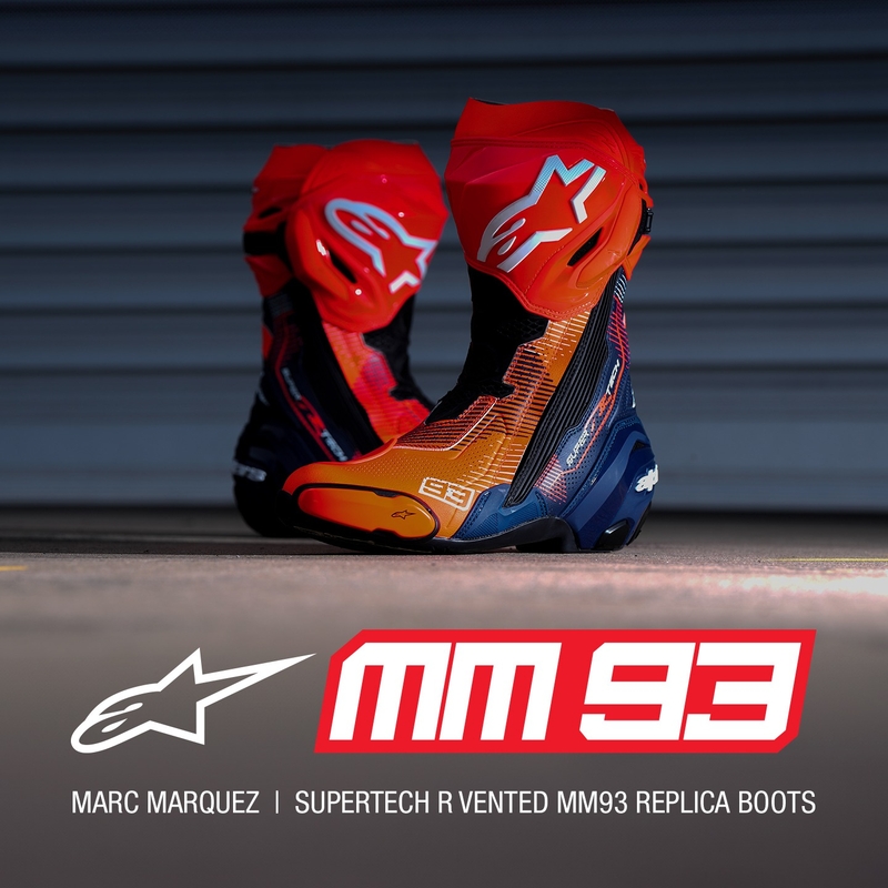 Boty na motorku Alpinestars Supertech R Vented limitovaná edice MM93 Marc Marquez fluo červeno-modro-černé