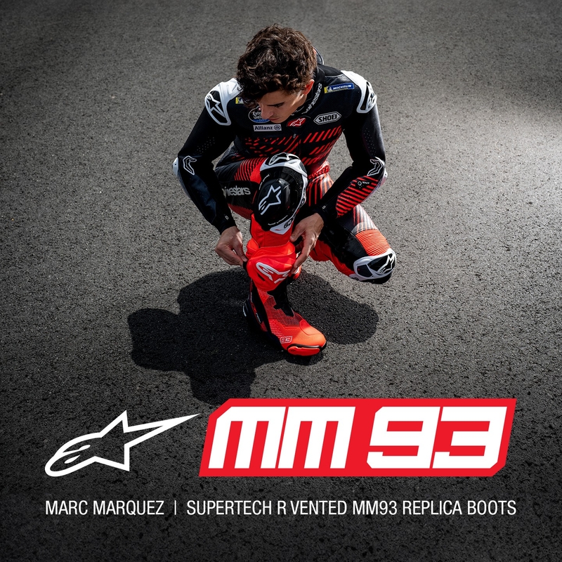 Boty na motorku Alpinestars Supertech R Vented limitovaná edice MM93 Marc Marquez fluo červeno-modro-černé