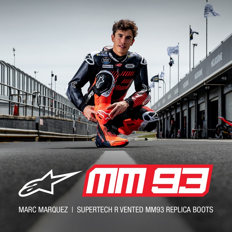Boty na motorku Alpinestars Supertech R Vented limitovaná edice MM93 Marc Marquez fluo červeno-modro-černé