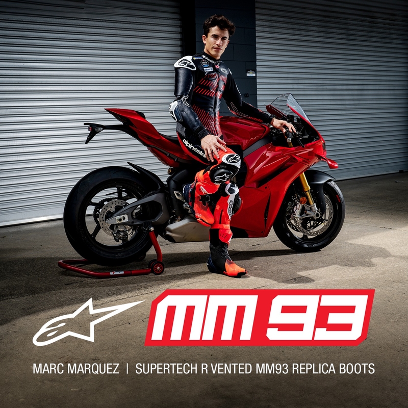 Boty na motorku Alpinestars Supertech R Vented limitovaná edice MM93 Marc Marquez fluo červeno-modro-černé