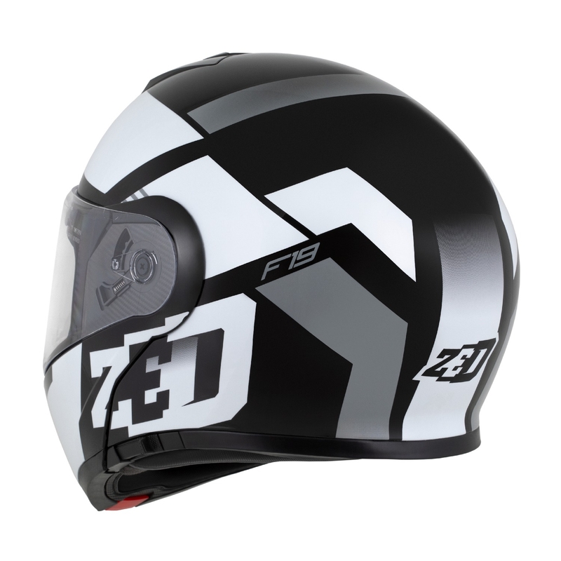 Výklopná helma na motorku ZED F19 černo-bílo-šedá