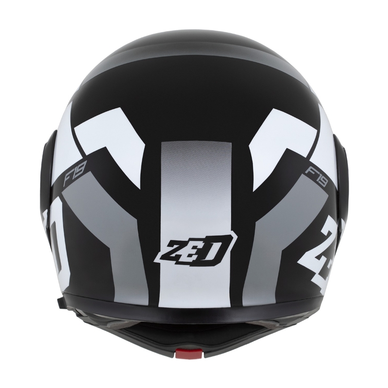 Výklopná helma na motorku ZED F19 černo-bílo-šedá