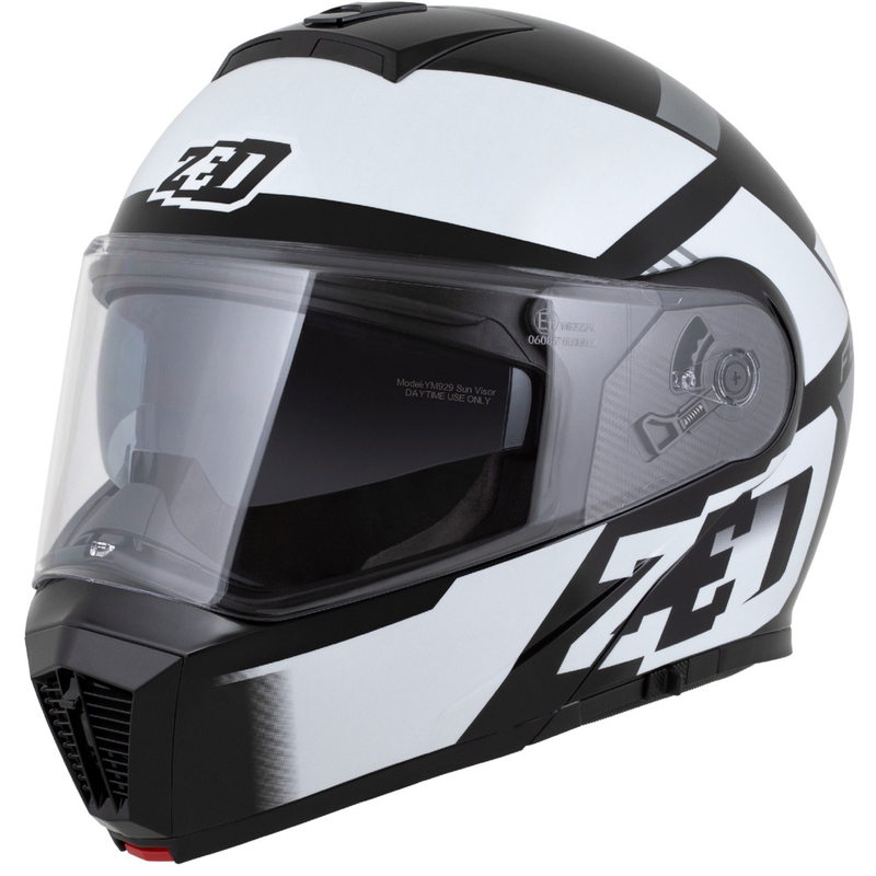Výklopná helma na motorku ZED F19 černo-bílo-šedá