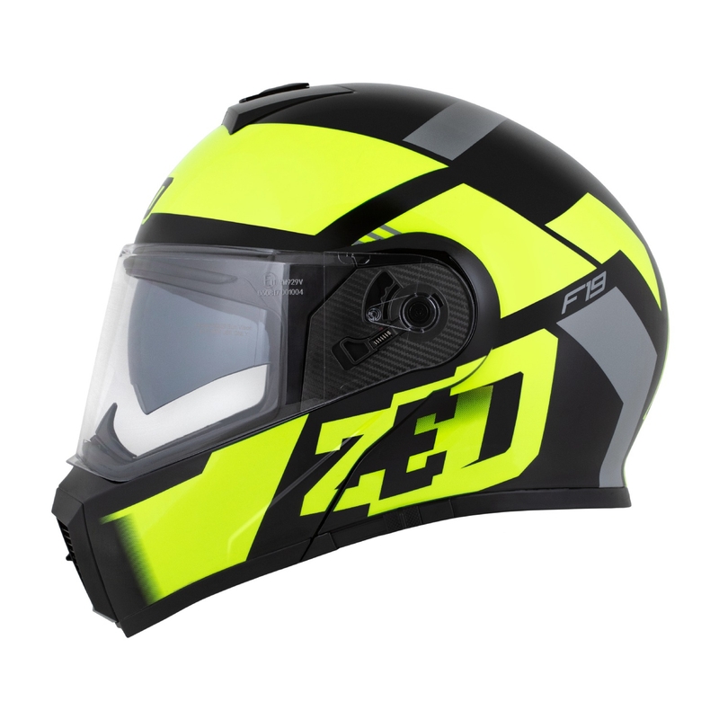 Výklopná helma na motorku ZED F19 černo-fluo žlutá