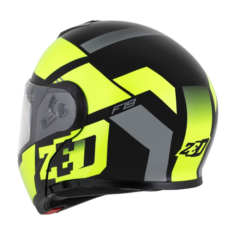 Výklopná helma na motorku ZED F19 černo-fluo žlutá