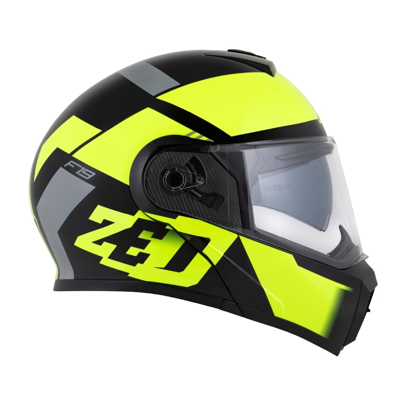Výklopná helma na motorku ZED F19 černo-fluo žlutá