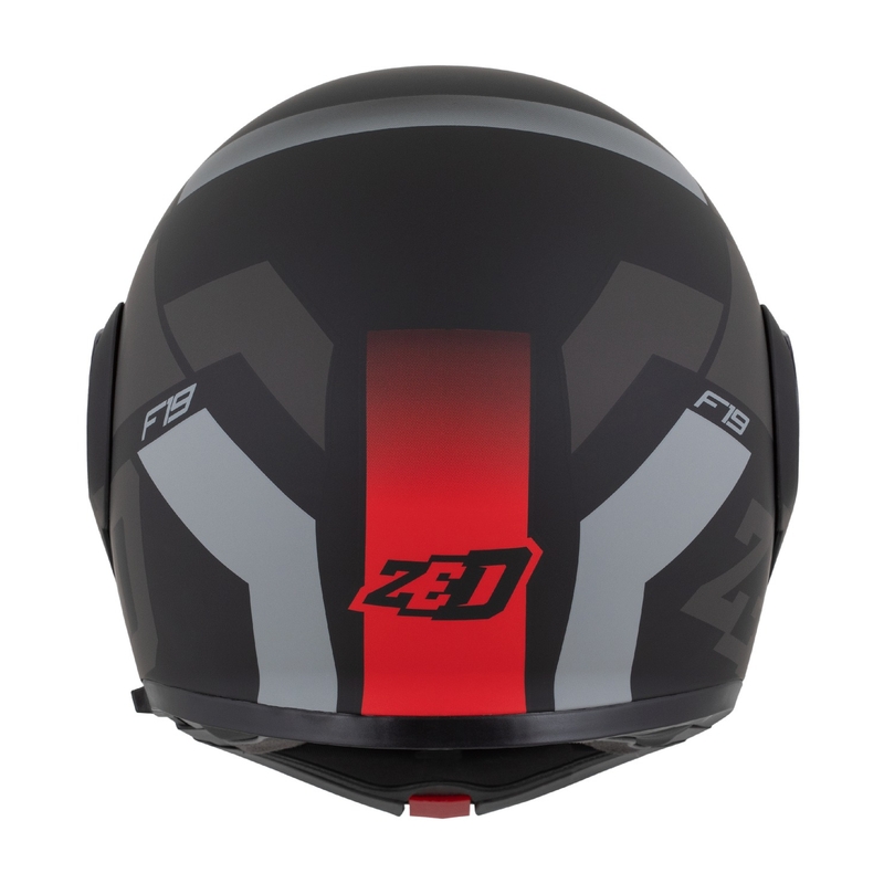 Výklopná helma na motorku ZED F19 matná černo-fluo červeno-šedá