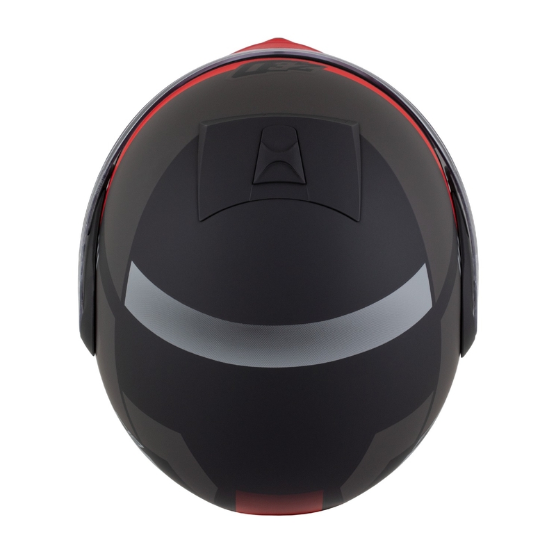 Výklopná helma na motorku ZED F19 matná černo-fluo červeno-šedá