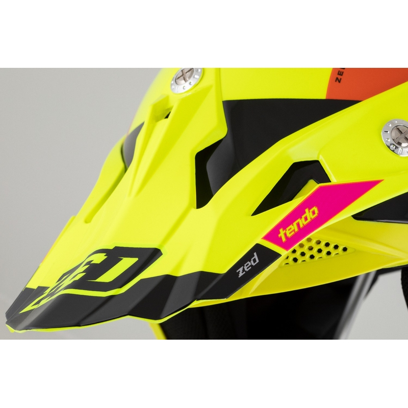 Dětská motokrosová helma ZED X1.9 Tendo fluo žluto-růžovo-oranžovo-černá